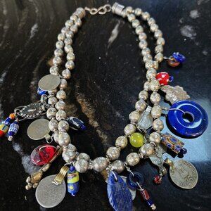 Ethnic Amulet Necklace 16"